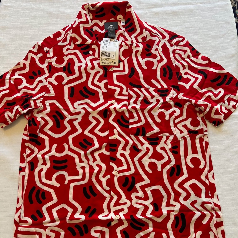 KEITH HARING Button Down short sleeve shirts Sizes: S, M, L, XL, XXL NWT